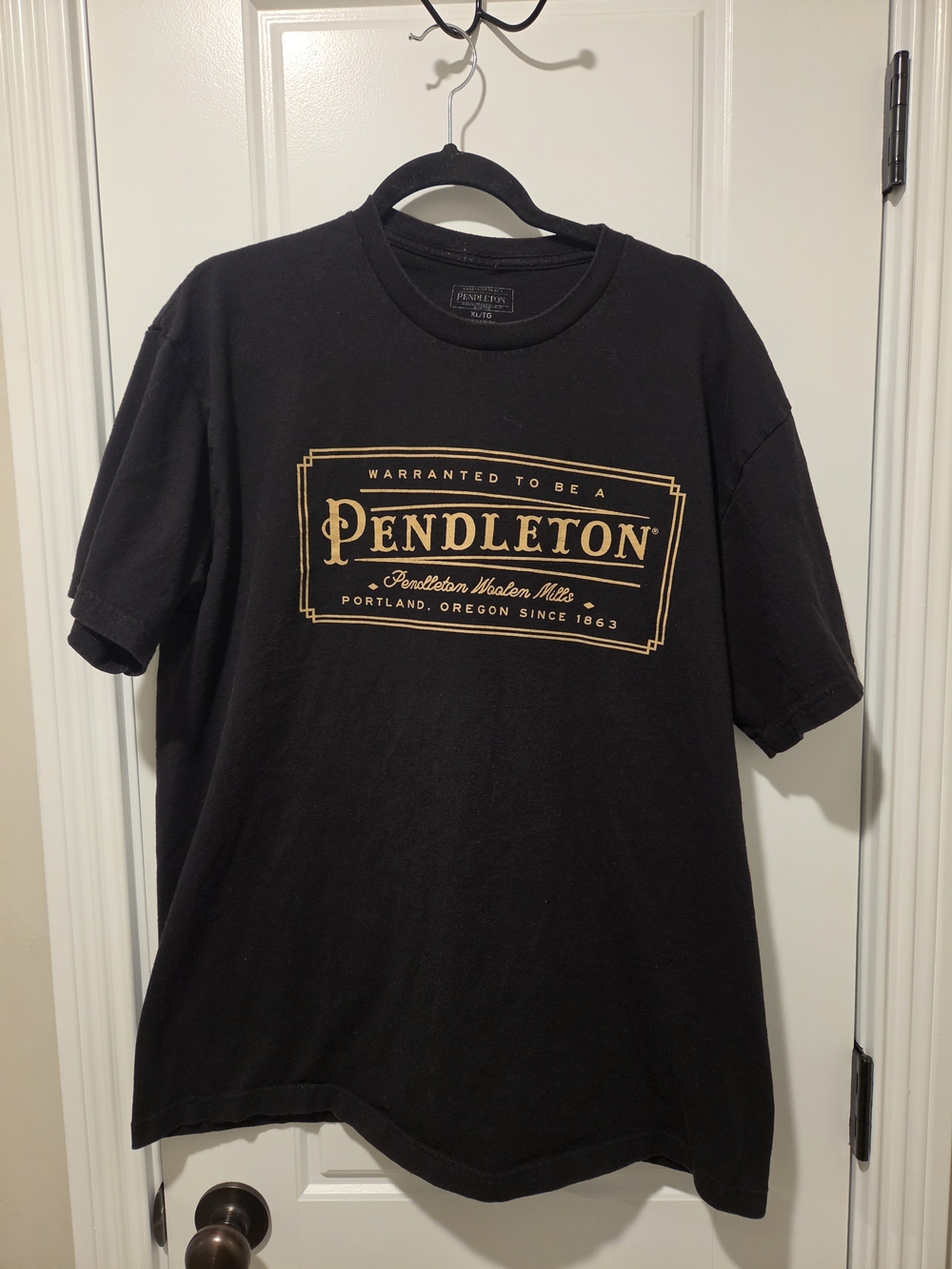 Pendleton Black T-Shirt with Gold Logo Graphic